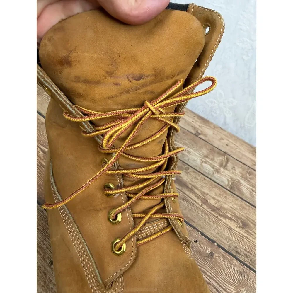 Timberland Men's Brown Leather Work Boots Hiking Lug Sole Lace Up Size 9